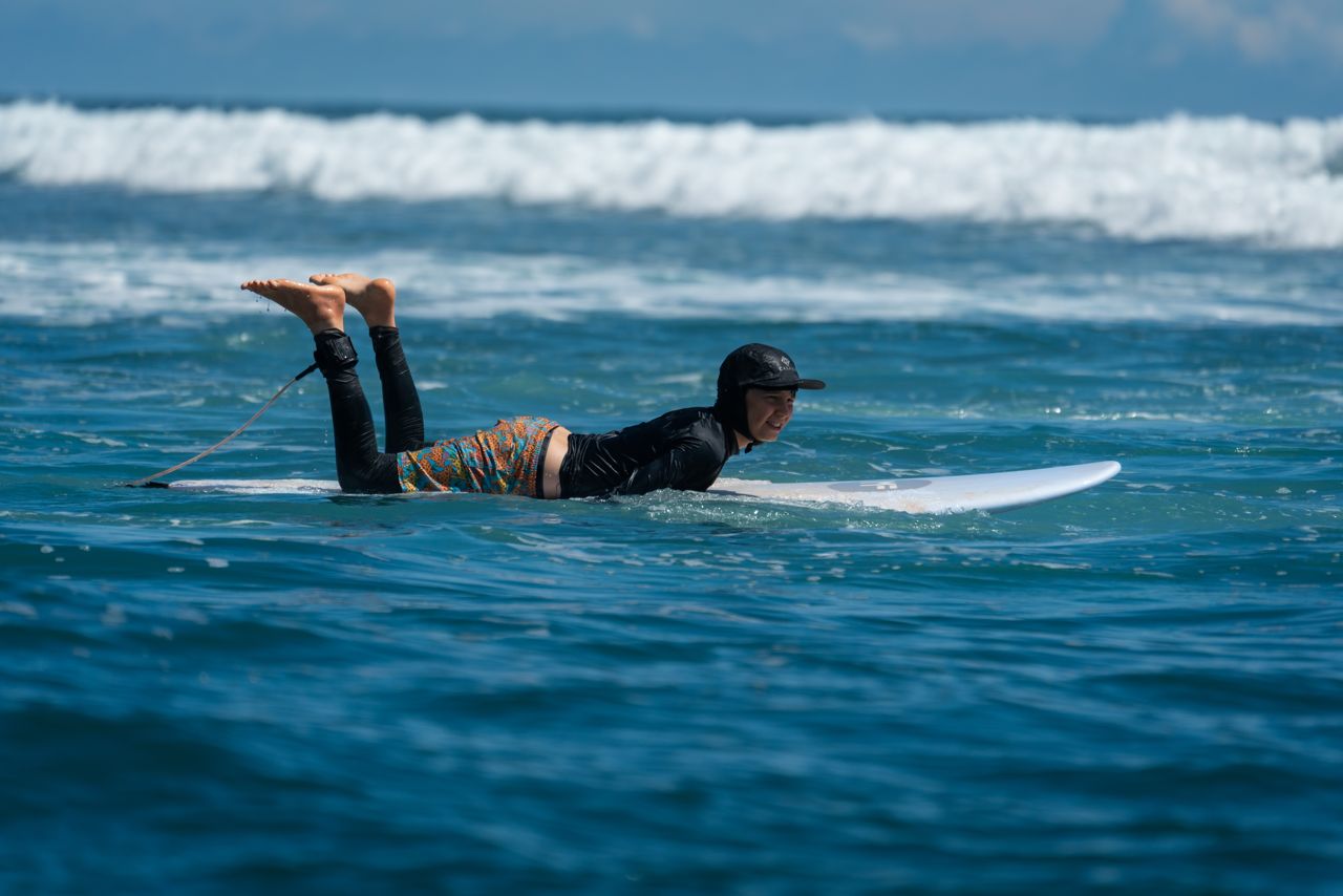 Nici auf dem Board vor Sumba, April 2023 Nici auf dem Board vor Sumba, April 2023